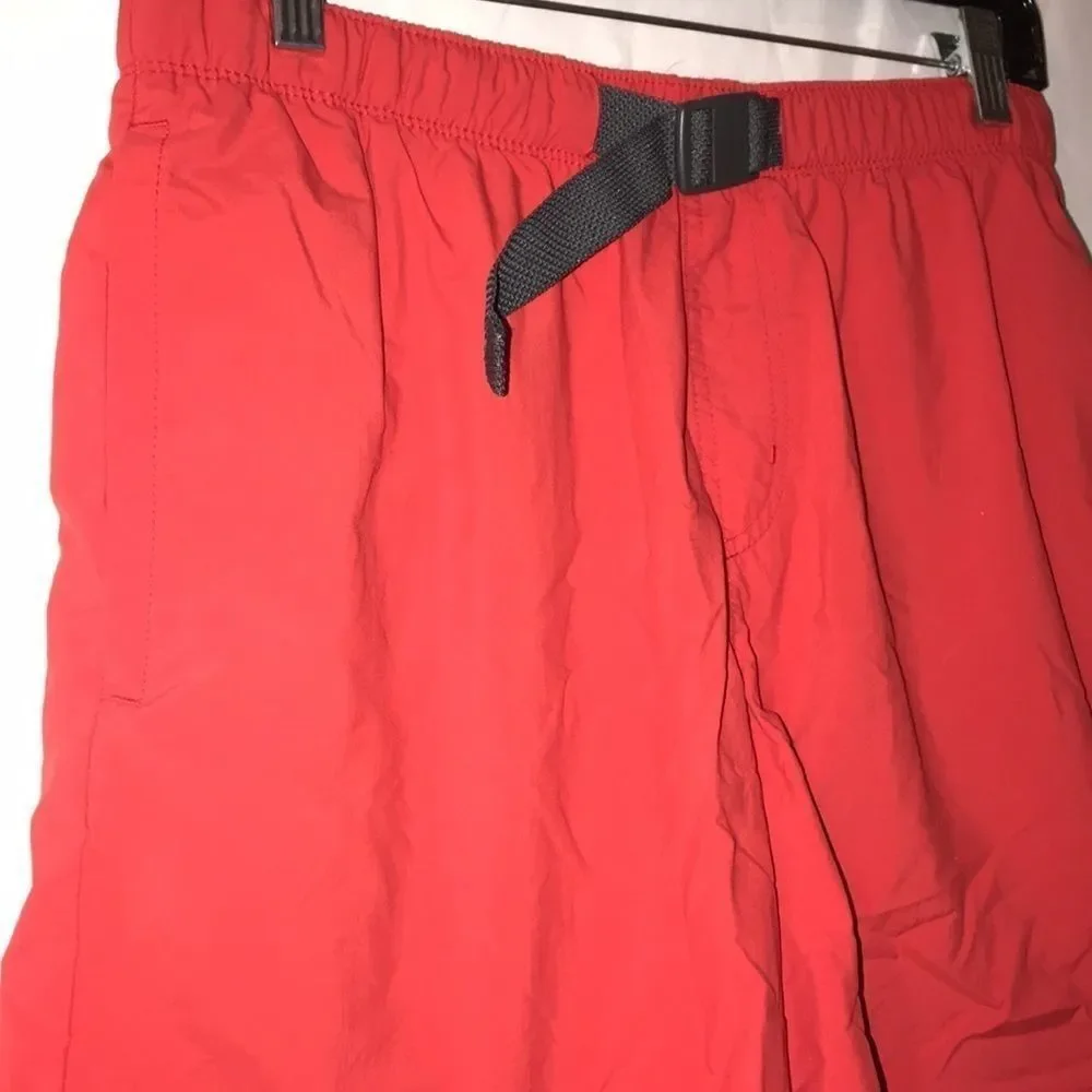 Columbia Men's Omni-Shade Belted Plastic Buckle High Rise Red Swim Shorts 8 / L‎